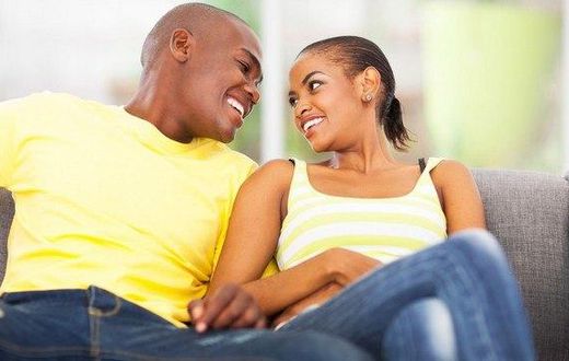 Couple smiling
