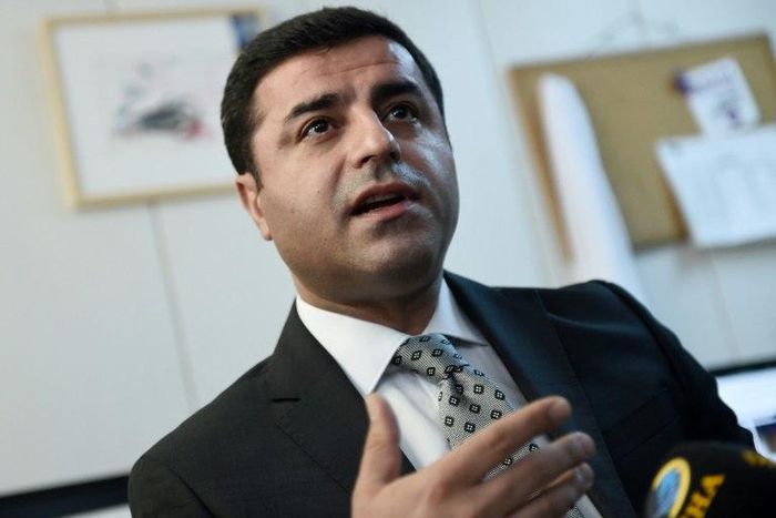 Peoples' Democracy Party (HDP) leader Selahattin Demirtas, seen here in 2015, has been held in jail since November on charges of links to the outlawed Kurdistan Workers' Party (PKK)