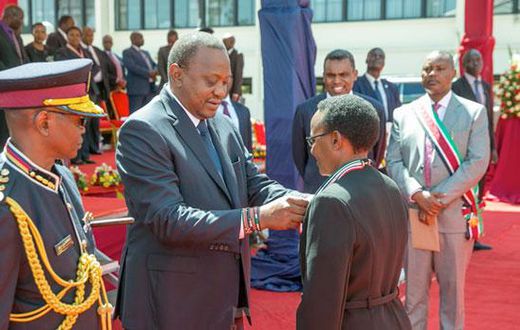 A file photo of President Uhuru Kenyatta at a  past function at DCI Headquaters