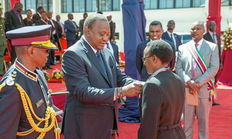 A file photo of President Uhuru Kenyatta at a  past function at DCI Headquaters