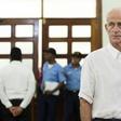 French alleged broker Alain Castany, accused of trying to fly dozens of suitcases packed with cocaine from the Dominican Republic to France, as the trial against him resumes, in Santo Domingo on June 5, 2015