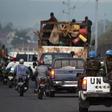 Soldiers of the United Nations Organization Stabilization Mission in the Democratic Republic of the Congo patrol a street in Goma, Democratic Republic of Congo on April 21, 2016