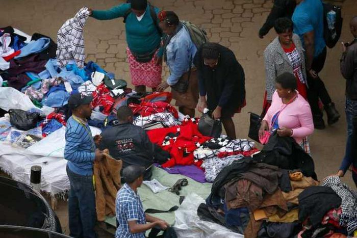 Hawkers displaying their goods on one of the streets in Nairobi