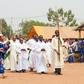 Priests of the Very Holy Church of Jesus Christ of Baname arrive at the Nazareth church in Djidja