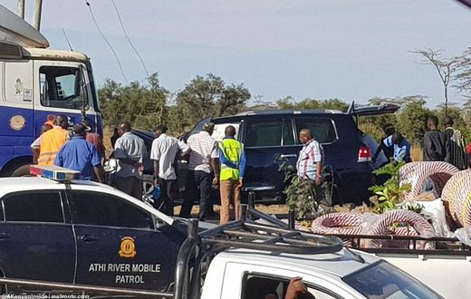 Toyata Prado belonging to the Zambian High Commission that was involved in an accident at the Lukenya Bridge