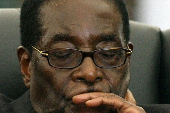 Zimbabwean President Robert Mugabe regularly closes his eyes at public appearances, such as at this 2009 event in Harare