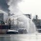 Smoke rises from a chemical plant at BASF's headquarters in Ludwigshafen, western Germany on October 17, 2016
