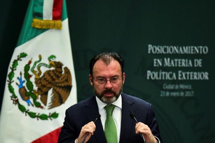 Foreign Minister Luis Videgaray, seen January 23, 2017, spoke on the phone with Rex Tillerson to congratulate him on his confirmation as secretary of state by the US Senate on Wednesday, the Mexican foreign ministry said