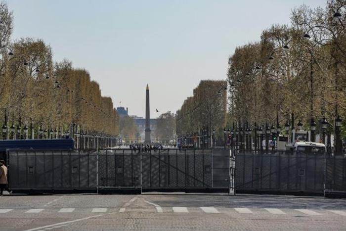 The Champs Elysees in Paris was off-limits following violence there a week earlier