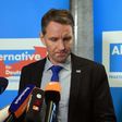 Bjoern Hoecke, chairman of the anti-immigration Alternative for Germany (AfD) party in the eastern federal state of Thuringia, gives a statement on February 13, 2017 at the Thuringian regional parliament in Erfurt, eastern Germany