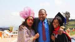 Sonko and his family during the Graduation party of his daughter