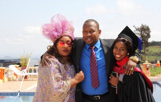 Sonko and his family during the Graduation party of his daughter