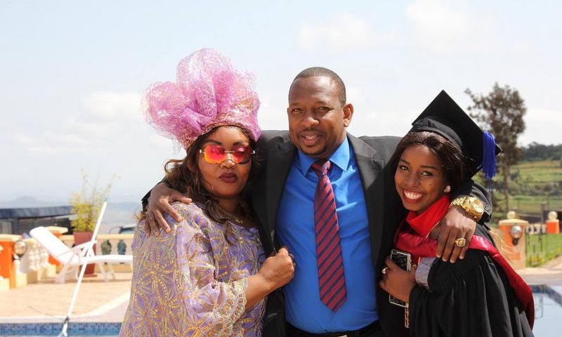 Sonko and his family during the Graduation party of his daughter