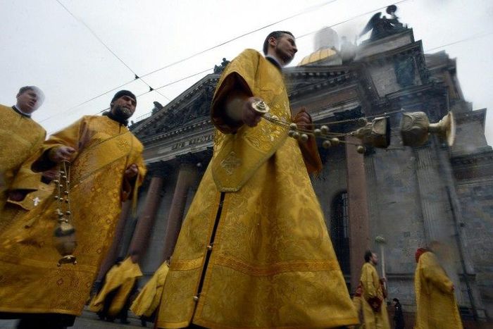 While most Russians say they are Orthodox Christians, only about five percent of the population regularly goes to church