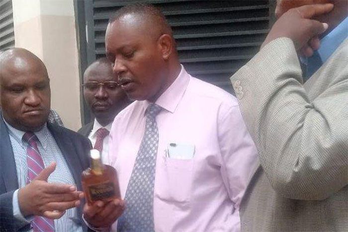 Director of Criminal Investigations George Kinoti during the raid at Africa Spirits Ltd in Thika on February 8, 2019