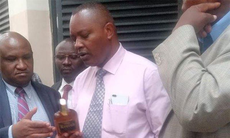 Director of Criminal Investigations George Kinoti during the raid at Africa Spirits Ltd in Thika on February 8, 2019