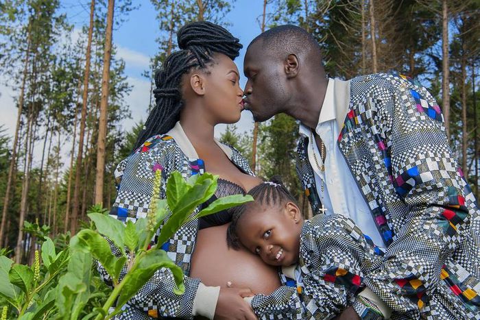 King Kaka and his Wife Nana Owiti who has clapped back at Critics over breast feeding