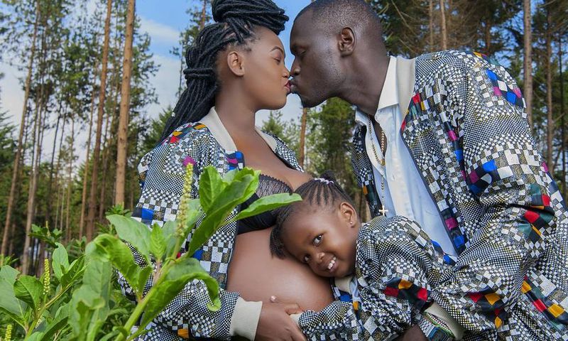 King Kaka and his Wife Nana Owiti who has clapped back at Critics over breast feeding