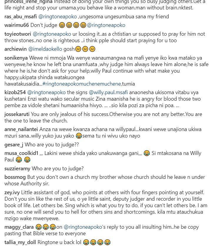 Ringtone attacked for claiming Willy Paul is a devil worshiper