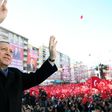 This handout picture released by the Turkish Presidential Press Service on February 17, 2017 shows Turkish President Recep Tayyip Erdogan greeting the audience during a rally