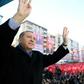 This handout picture released by the Turkish Presidential Press Service on February 17, 2017 shows Turkish President Recep Tayyip Erdogan greeting the audience during a rally