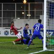 China's Guangzhou Evergrande's midfielder Paulinho (C) scores a goal against Hong Kong's Eastern on April 25, 2017
