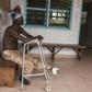 A man who lost his left foot to leprosy, waits for treatment at the Raoul Follereau Foundation facility in Pobe