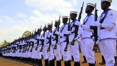 Kenya Navy officers during a past inspection parade