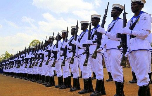 Kenya Navy officers during a past inspection parade