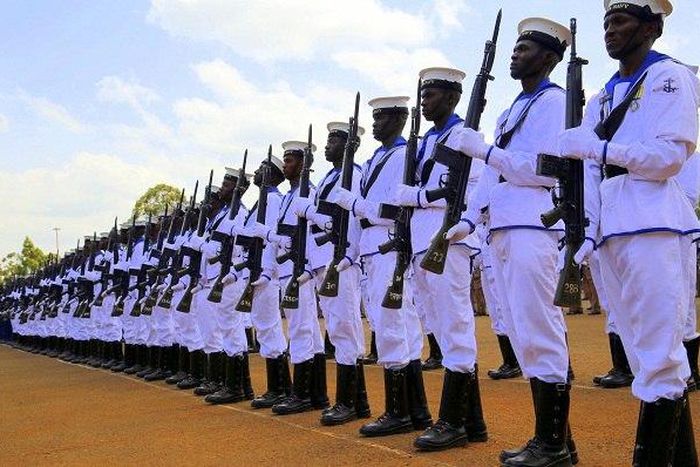 Kenya Navy officers during a past inspection parade