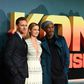 (From L) Actors Tom Hiddleston, Brie Larson and Samuel L. Jackson pose upon arrival at the European premiere of 'Kong: Skull Island', in London, on February 28, 2017
