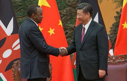 File image of President Kenyatta with Chinese leader Xi Jinping