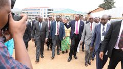 President Kenyatta with DP William Ruto and Opposition leader Raila Odinga in Kisii