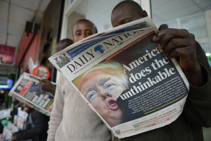The front page of a Kenyan daily newspaper expresses the uncertainty over how the United States will pursue policies in Africa ranging from counter-terrorism and trade, to aid and climate change