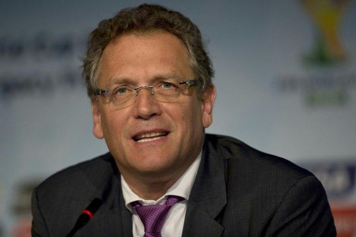 FIFA's general secretary, Jerome Valcke, speaks during a press conference in Sao Paulo, Brazil, on January 20, 2015