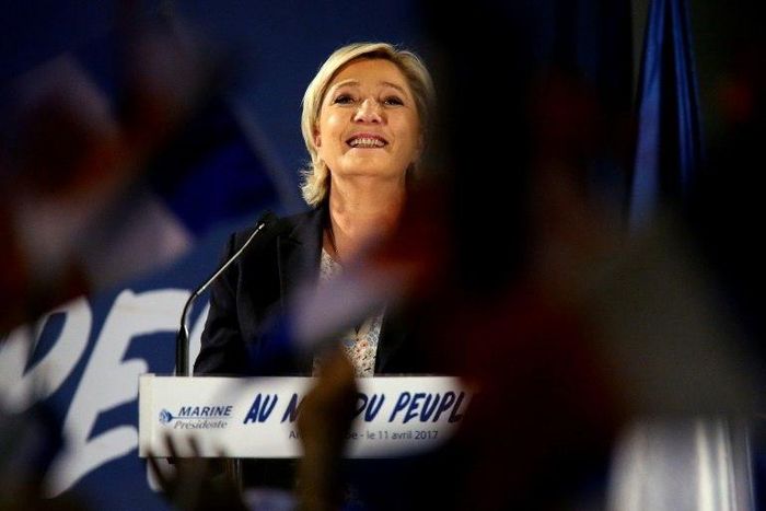 Marine Le Pen is neck-and-neck with centrist Emmanuel Macron in polls for the first round of the French election on April 23