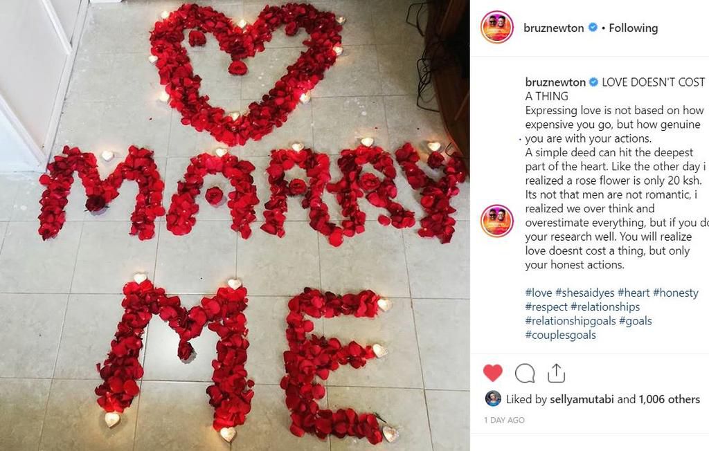 Singer Bruz Newton proposes to longtime girlfriend (Instagram)