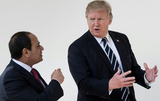 "You have a great friend and ally in the United States and in me," President Donald Trump told Egypt's President Abdel Fattah al-Sisi (L), sweeping aside his predecessor Barack Obama's concerns about Sisi's purge of political opponents