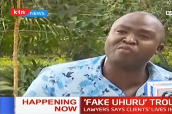 A screen grab of Joseph Waswa addressing the press from Lavington