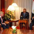 Egyptian President Abdel Fattah al-Sisi (R) can expect a warm welcome to the White House from Donald Trump, whom he met in New York last year before the tycoon won the US presidential election