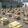 This handout picture released by the Colombian Antinarcotics Police shows 6,184 kilos of cocaine -which was heading to the port of Algeciras, Spain- seized in Barranquilla, on April 2, 2017