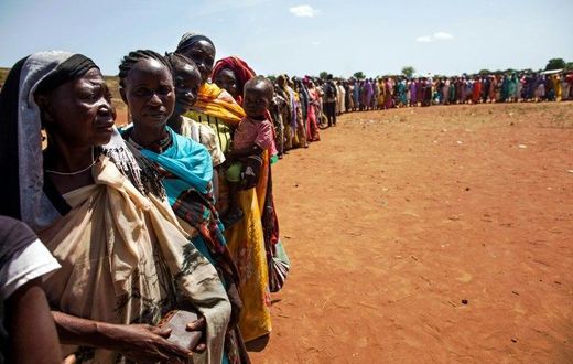 At least 1.9 million people, such as those pictured here, are internally displaced in South Sudan due to war