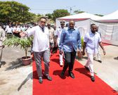 President Uhuru Kenyatta with CS Balala and governor Joho (PSCU)