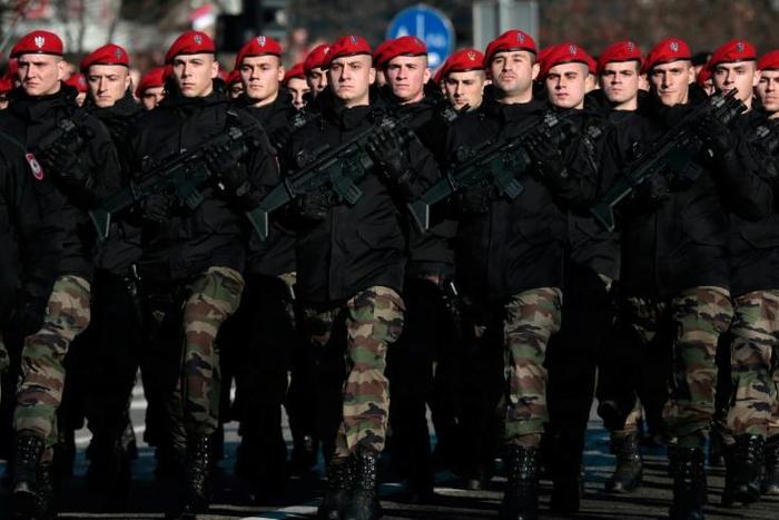 Security forces and armoured vehicles filed through the northern town of Banja Luka, capital of the Bosnian Serb-run entity for the event, which is opposed by Muslims in Bosnia