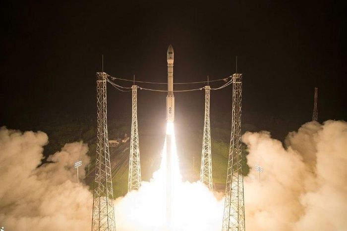 A Vega launcher carrying the Sentinel-2B satellite lifts off from Europe's Spaceport in Kourou, French Guiana on March 7, 2017, in a picture taken and released by the European Space Agency (ESA) and CNES, the French government space agency