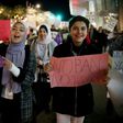 Protesters demonstrate against the US travel ban during a rally at San Diego International Airport on March 6, 2017