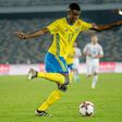 Picture taken on January 12, 2017 shows Swedish football player Alexander Isak during a friendly football match between Sweden and Slovaka at Zayed Sports City Stadium in Abu Dhab