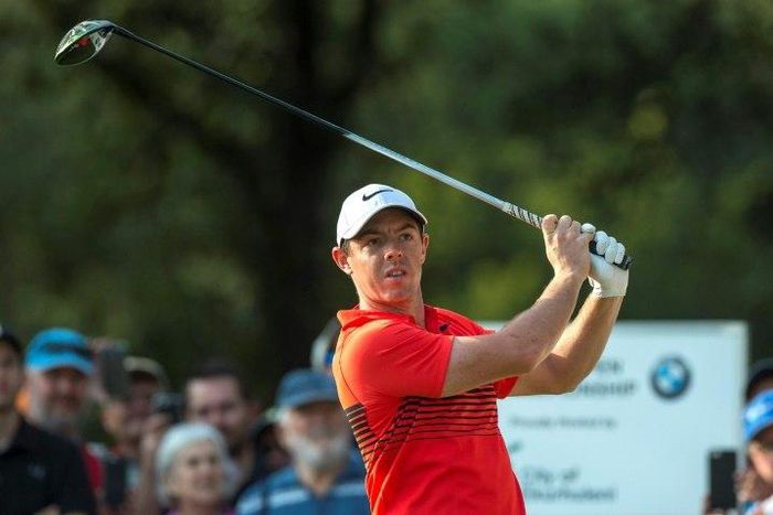 Rory McIlroy of Northern Ireland hits a ball on the 10th T during the BMW South African Open at Glendower Golf Club on January 12, 2017 in Johannesburg
