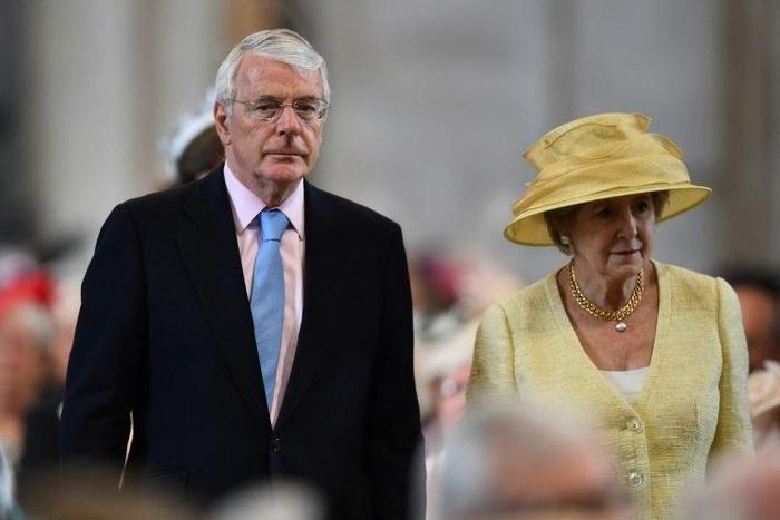 John Major and his wife Norma at a service to mark the Queen's 90th birthday at St Paul's Cathedral in London in June