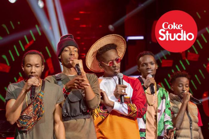 The Ethics crew with Mr Eazi at Coke Studio Africa 2019